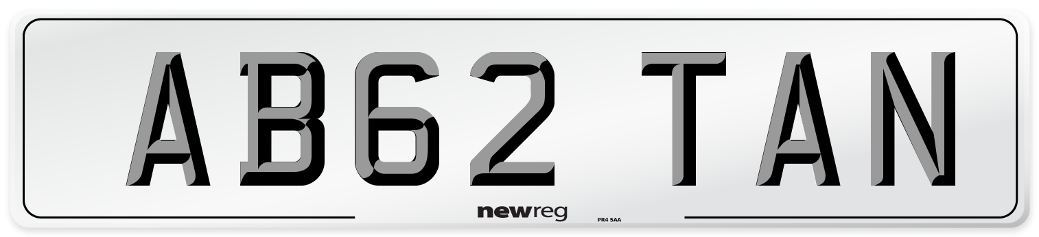 AB62 TAN Number Plate from New Reg